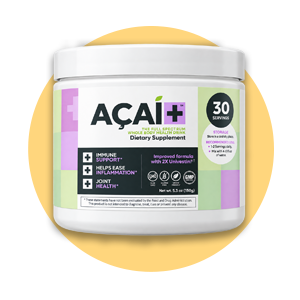 Acai can with yellow circle
